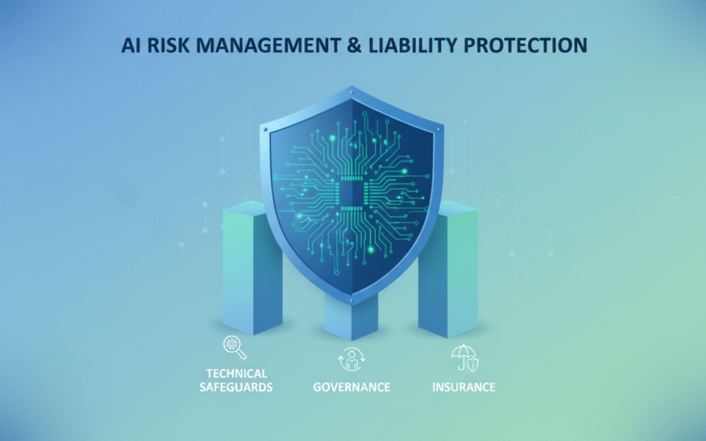 AI risk management and liability protection for businesses with technical safeguards, governance, and insurance coverage