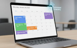 Digital calendar showing automated scheduling to prevent conflicts